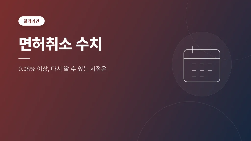 음주운전 면허취소 수치와 결격기간 썸네일