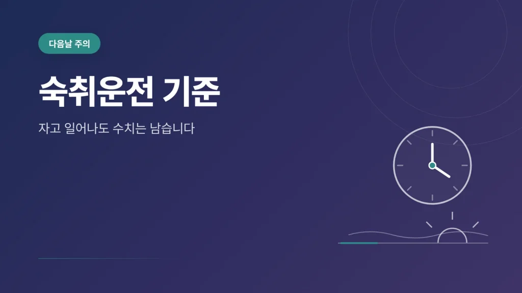 다음날 숙취운전 기준과 위험 구간 썸네일